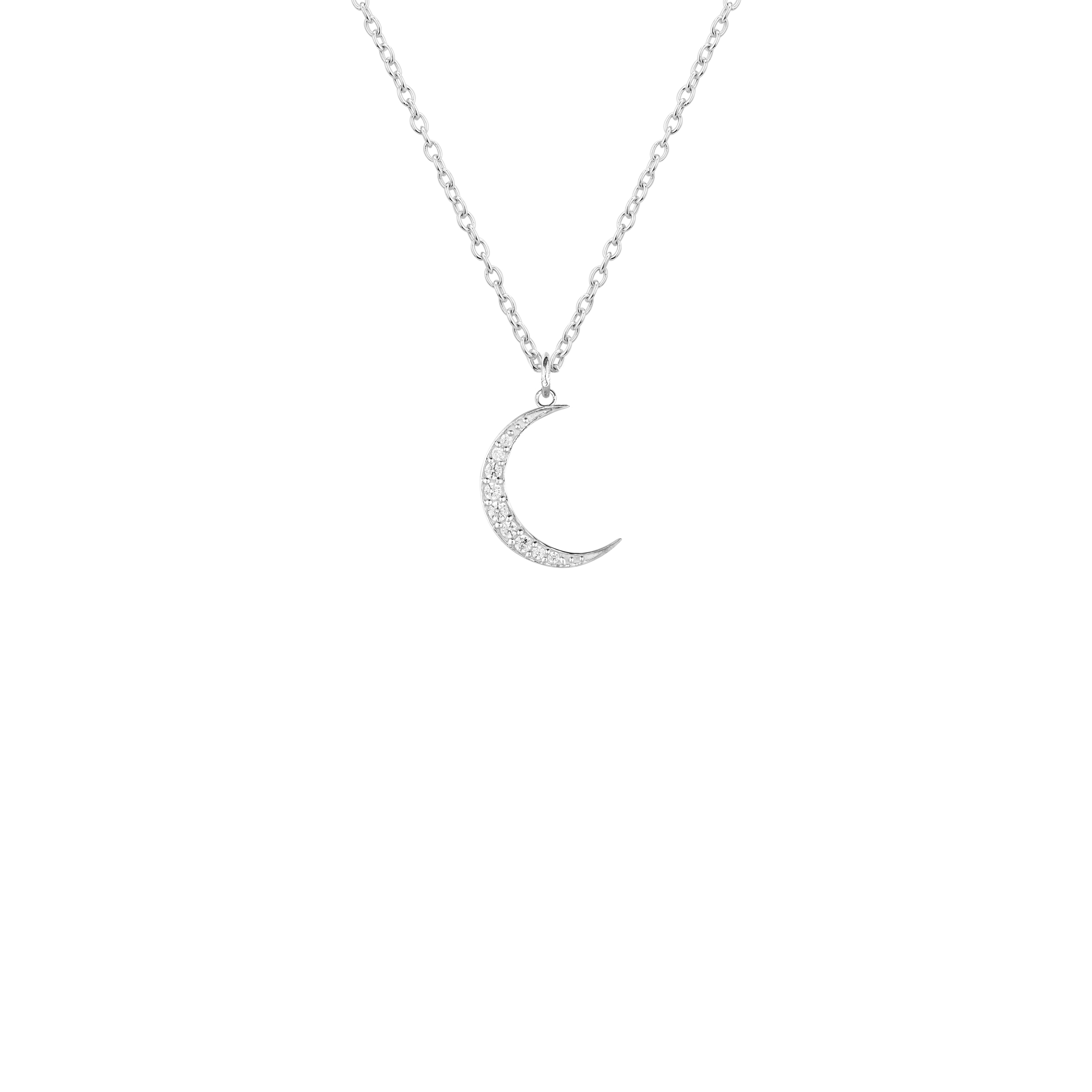 Jewelry Trends Sterling Silver Large Crescent Moon Pendant on 18 Inch |  Jewelry Trends